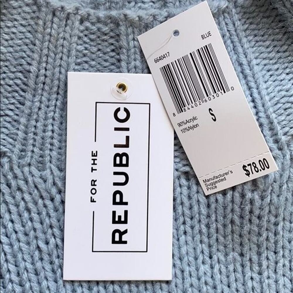 NWT For the Republic Blue Sweater Size S - Picture 7 of 7